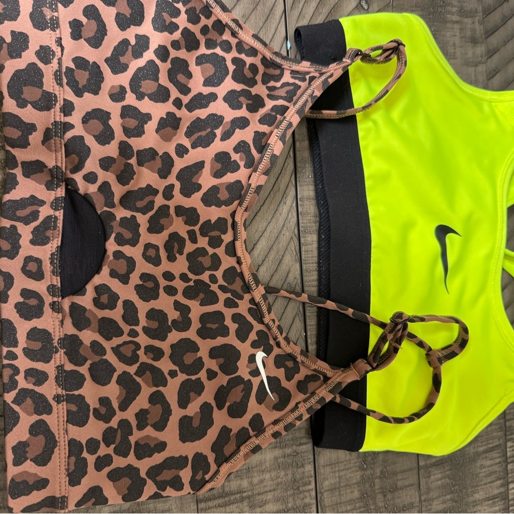 Nike Brown and Black One Piece with Leopard Print bundle 3 xs Nike sport bras